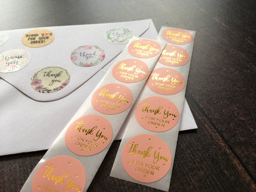 gold foil thank you stickers