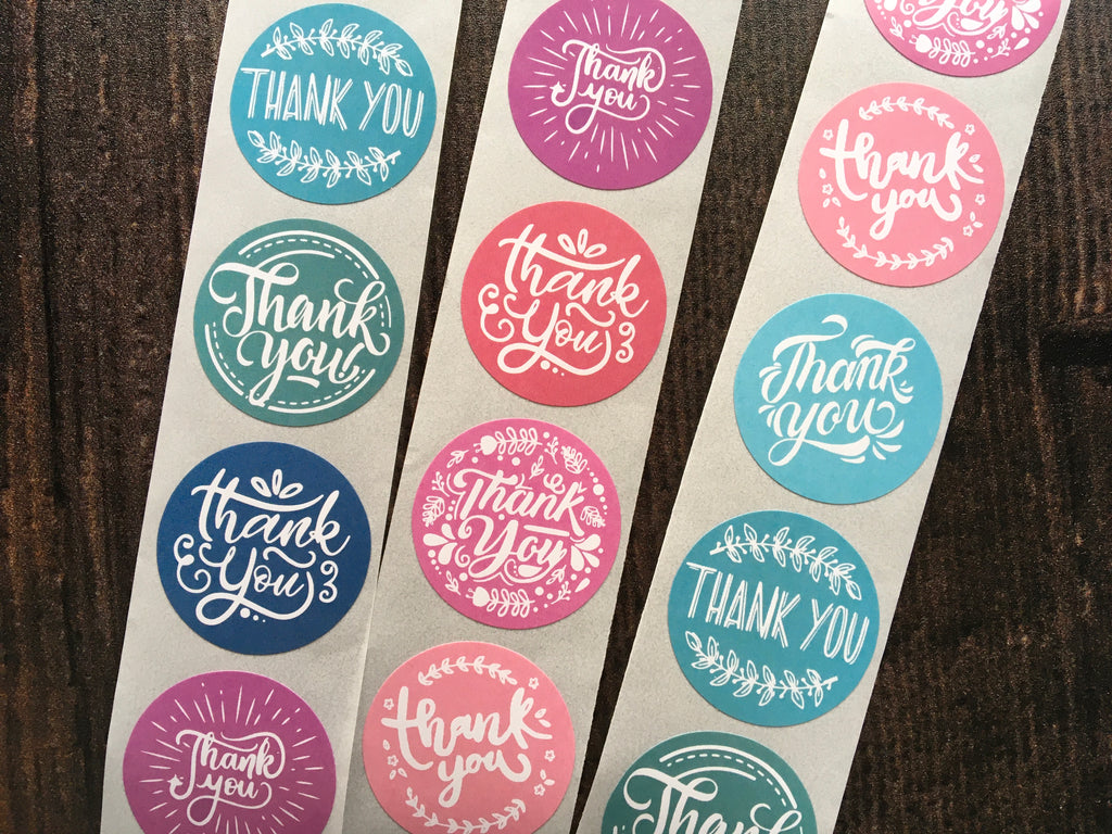 colourful hand lettering stickers