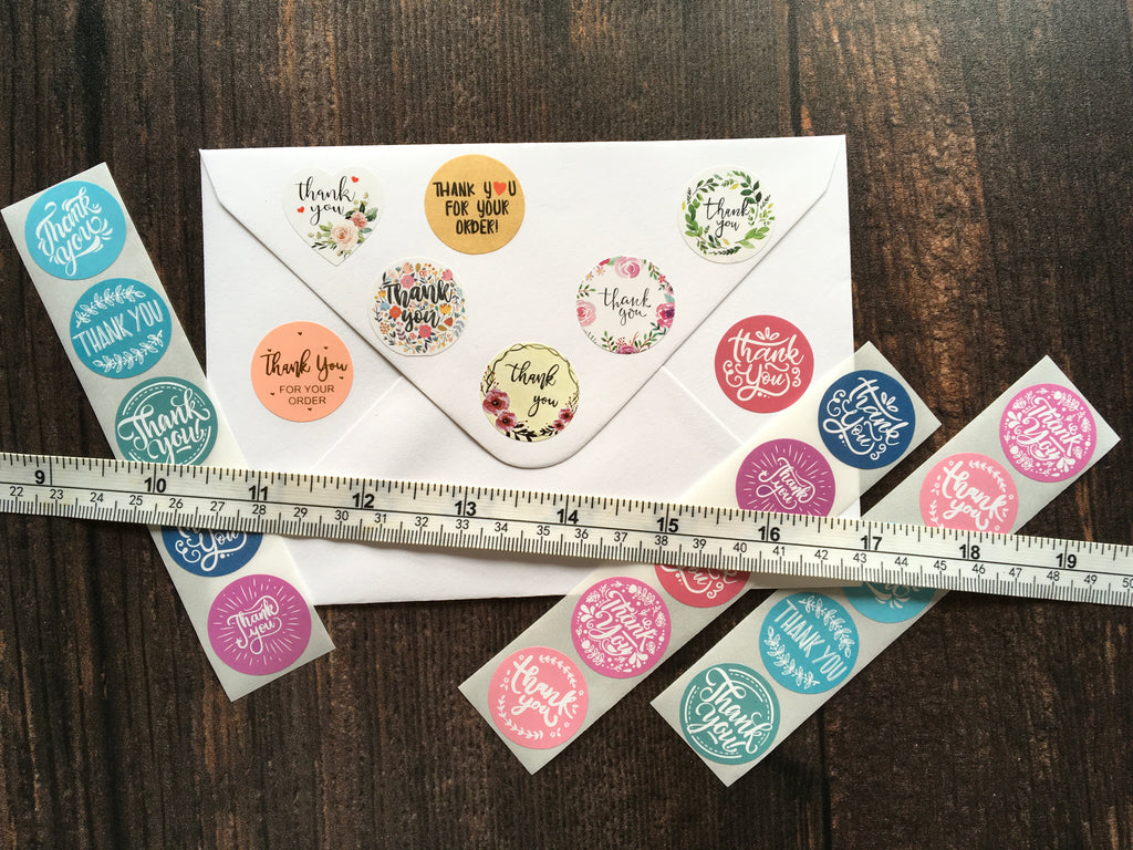 pastel 'thank you' stickers