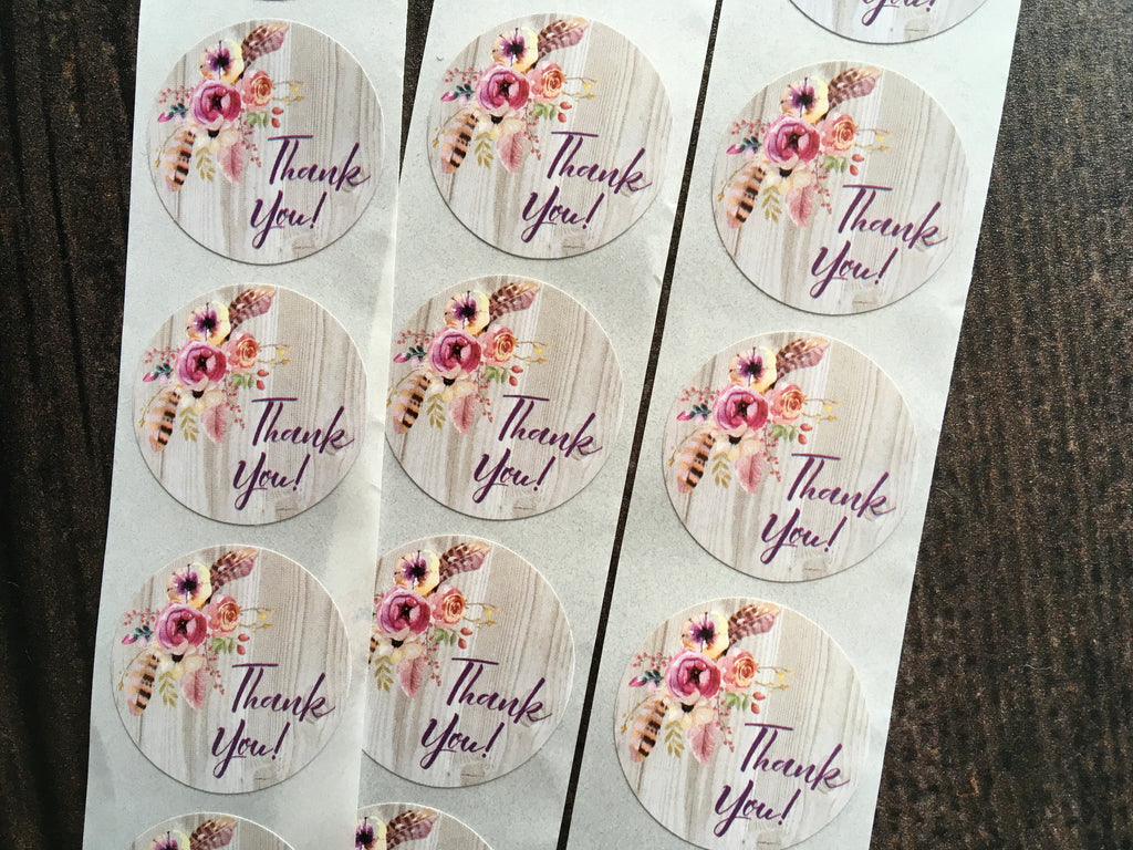 floral feather bouquet stickers