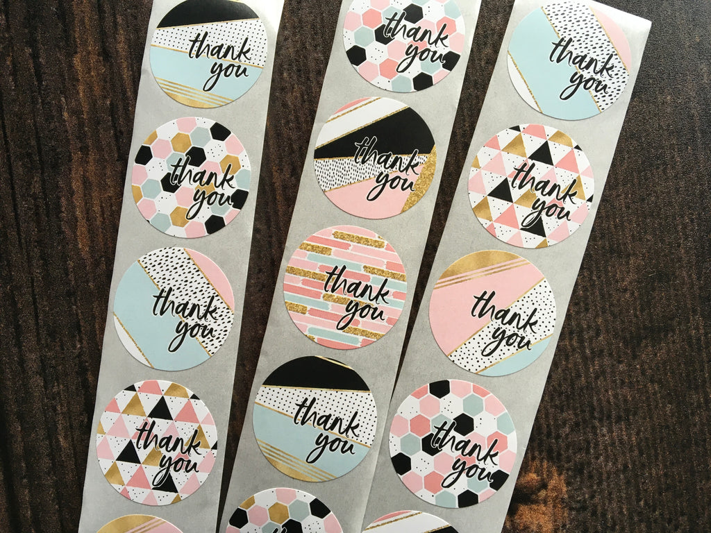 pastel 'thank you' stickers