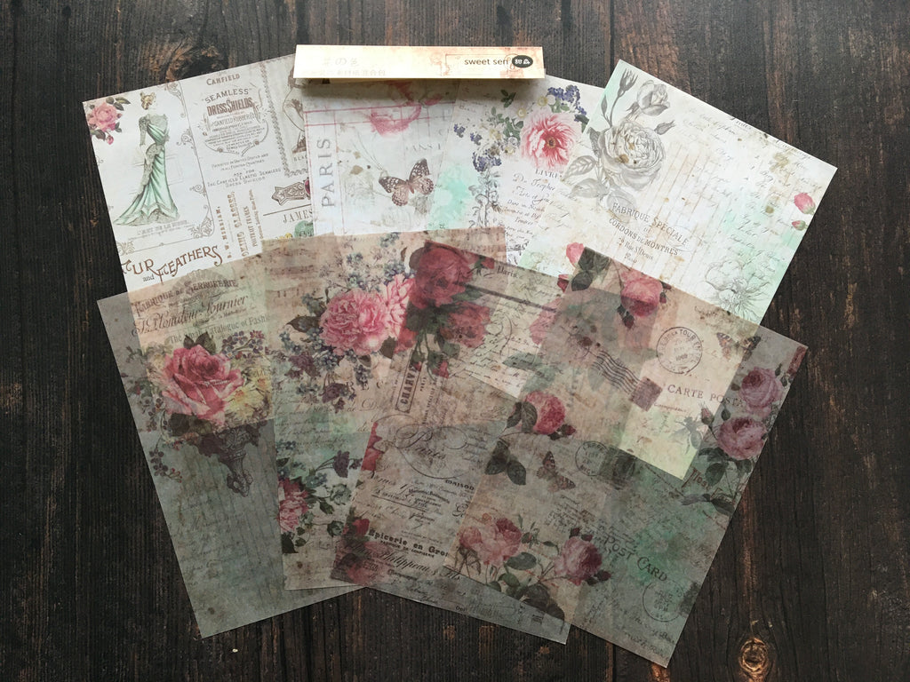 Vintage roses scrapbooking paper