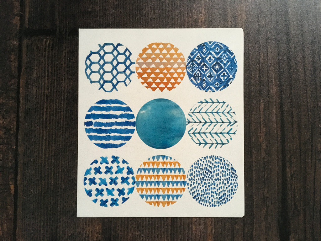 Orange & Blue circles sticker sheet