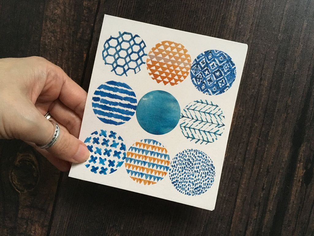Orange & Blue circles sticker sheet