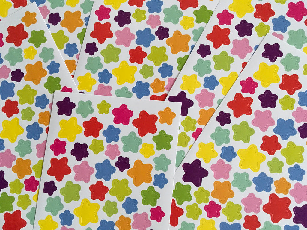 Colourful stars sticker sheet