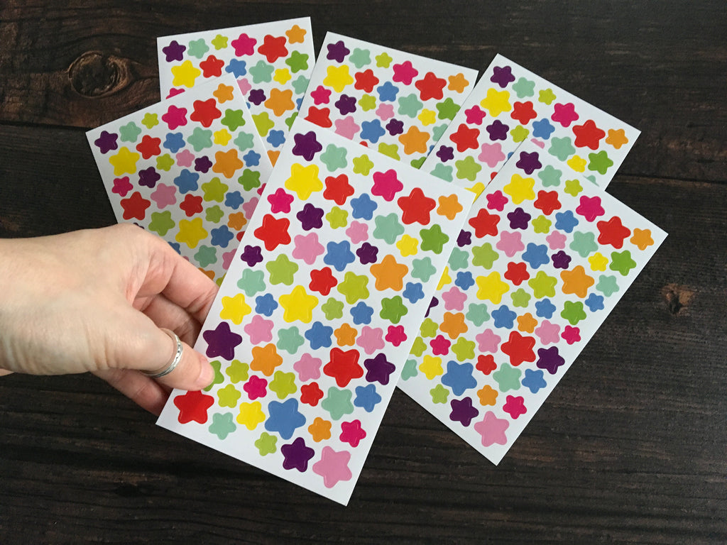 Colourful stars stickers for journaling