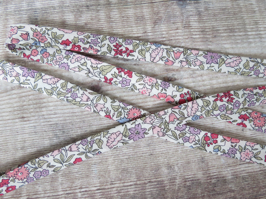 Liberty fabric Ava C bias binding