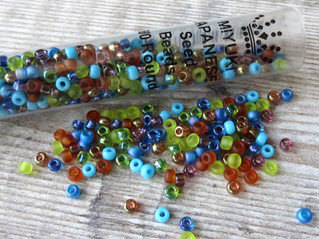 Miyuki Round Seed Bead 8/0 Opaque Turquoise Glazed Luster 22g Tube (2470)