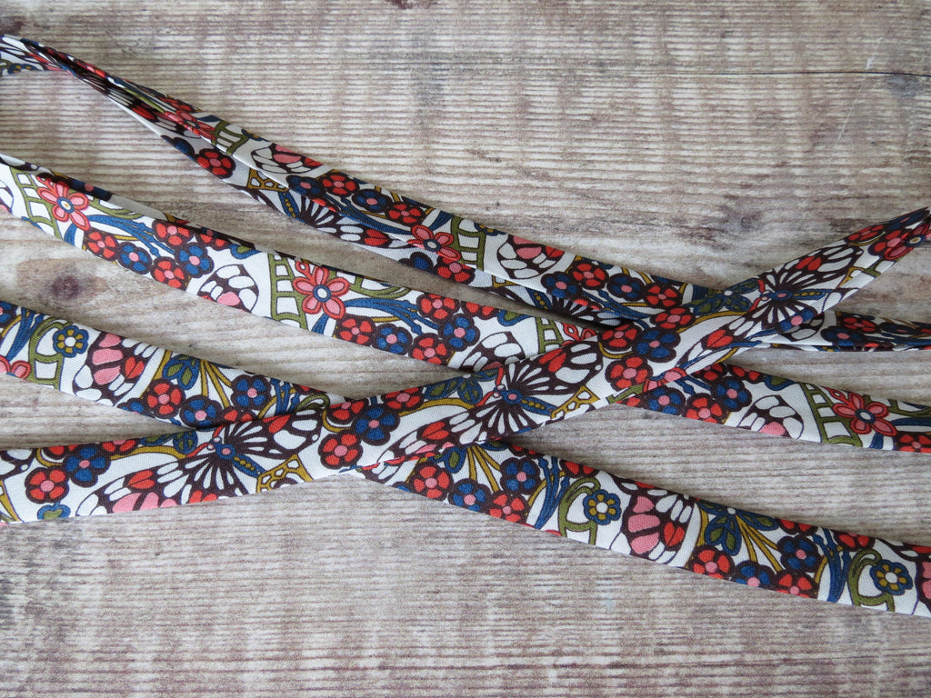 Multi coloured Liberty bias binding at BluebellHillCrafts.co.uk