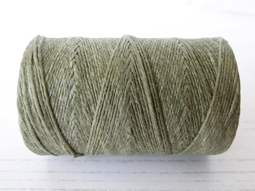 Olive green waxed linen cord