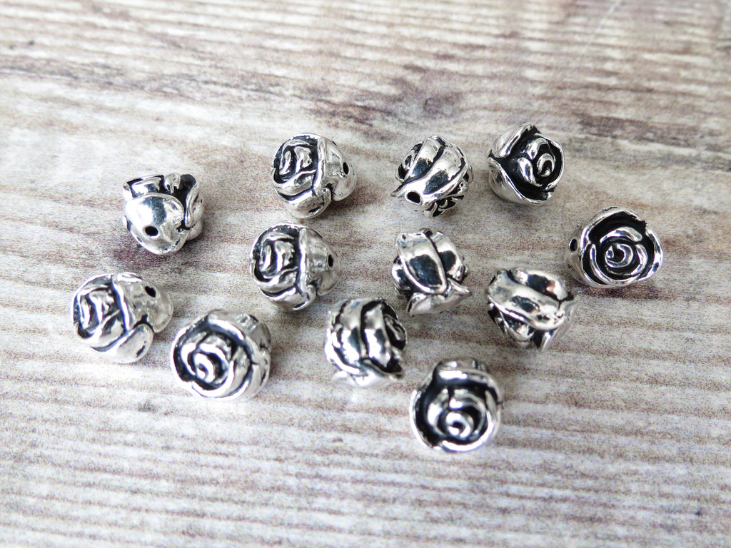 Rose patterned spacer beads