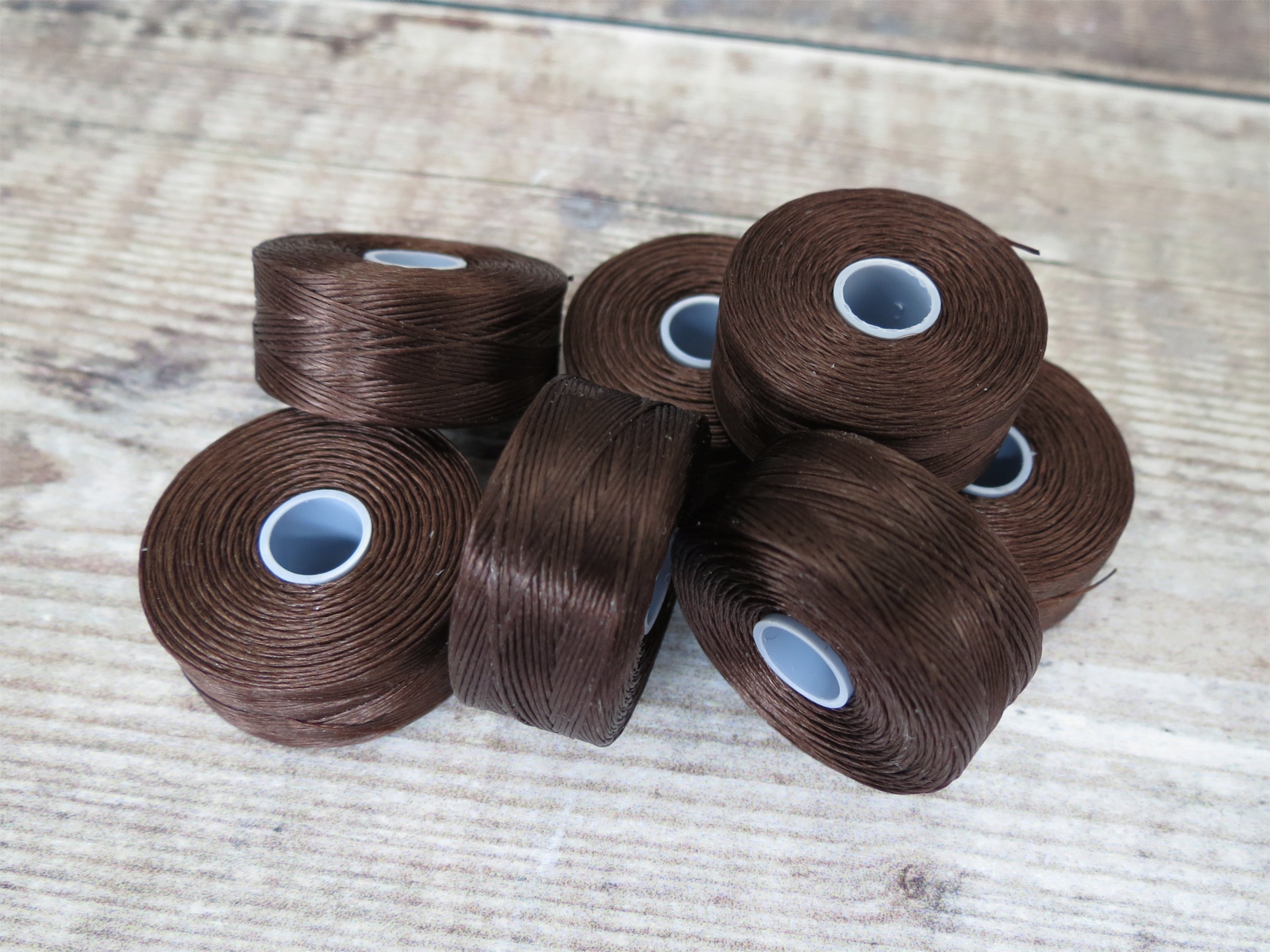 S-lon beading thread in brown, standard size D – BluebellHillCrafts