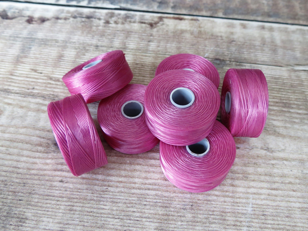 S-lon beading thread in light orchid pink, size D