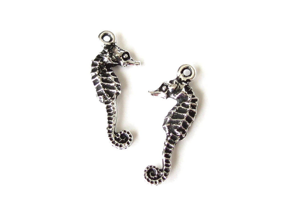 Seahorse charm by TierraCast in antique silver finish