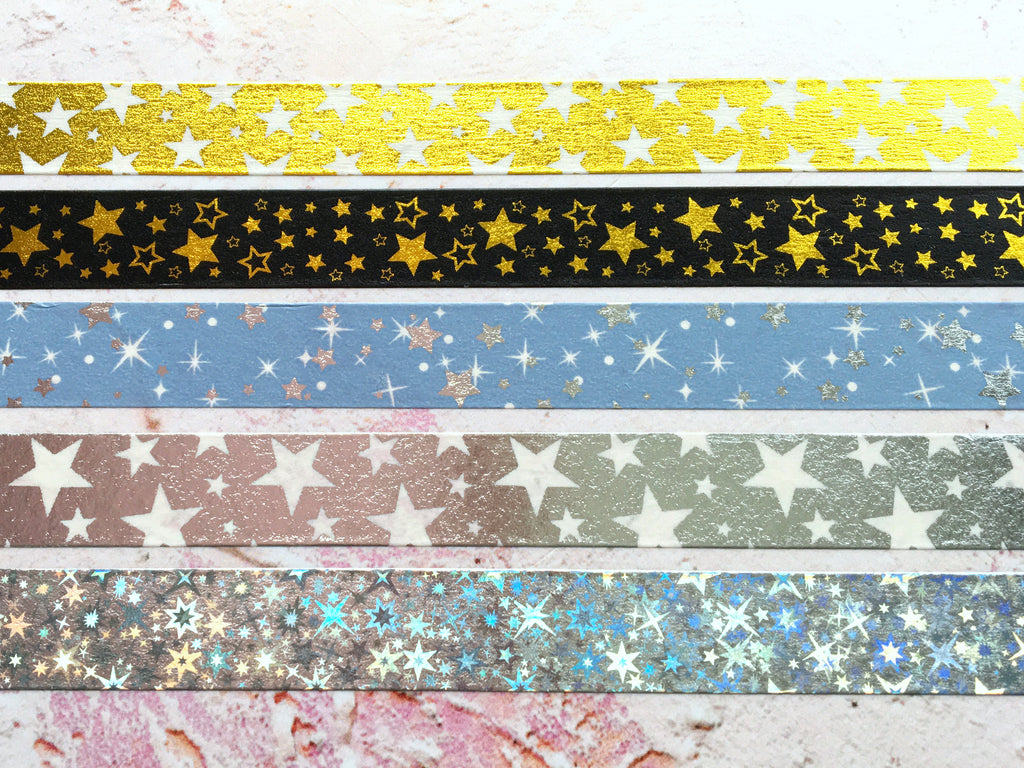metallic washi tape in gold and silver