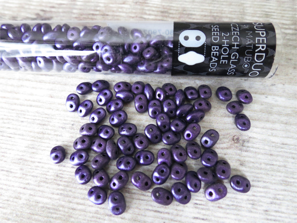Purple SUper duo beads