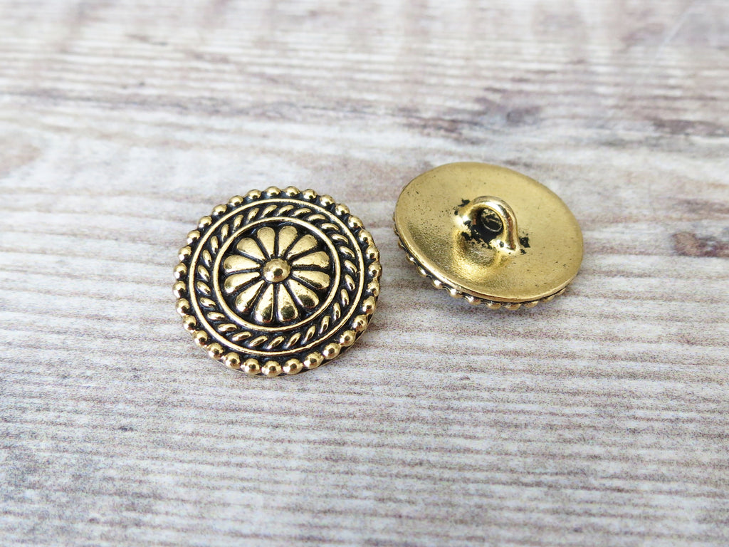 TierraCast bali button in gold finish