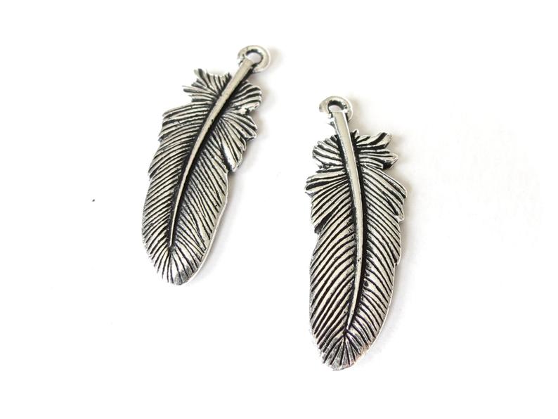 TierraCast large feather charm