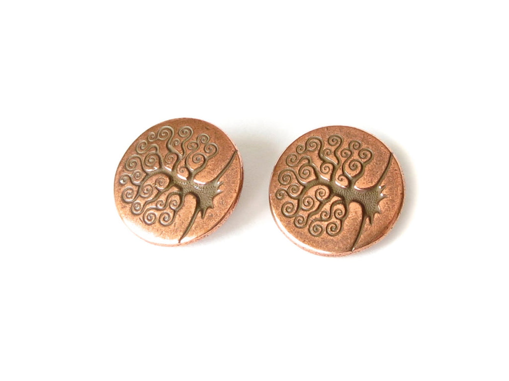 Tree of Life button by TierraCast in antique copper finish