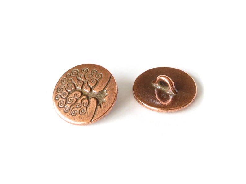 Tree of Life button by TierraCast in antique copper finish