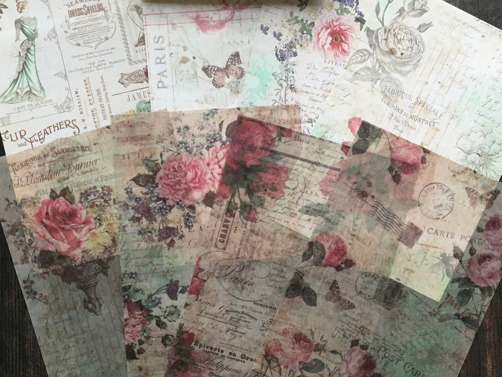 Vintage style floral papers for scrapbooking