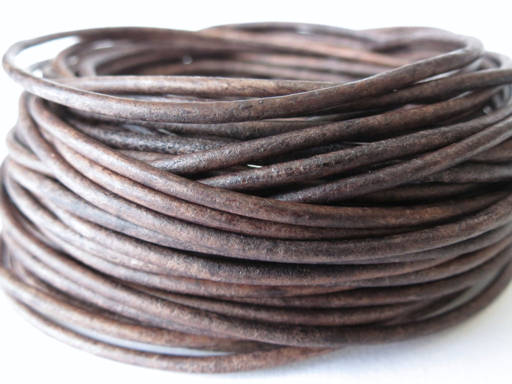 1.5mm Distressed grey leather cord