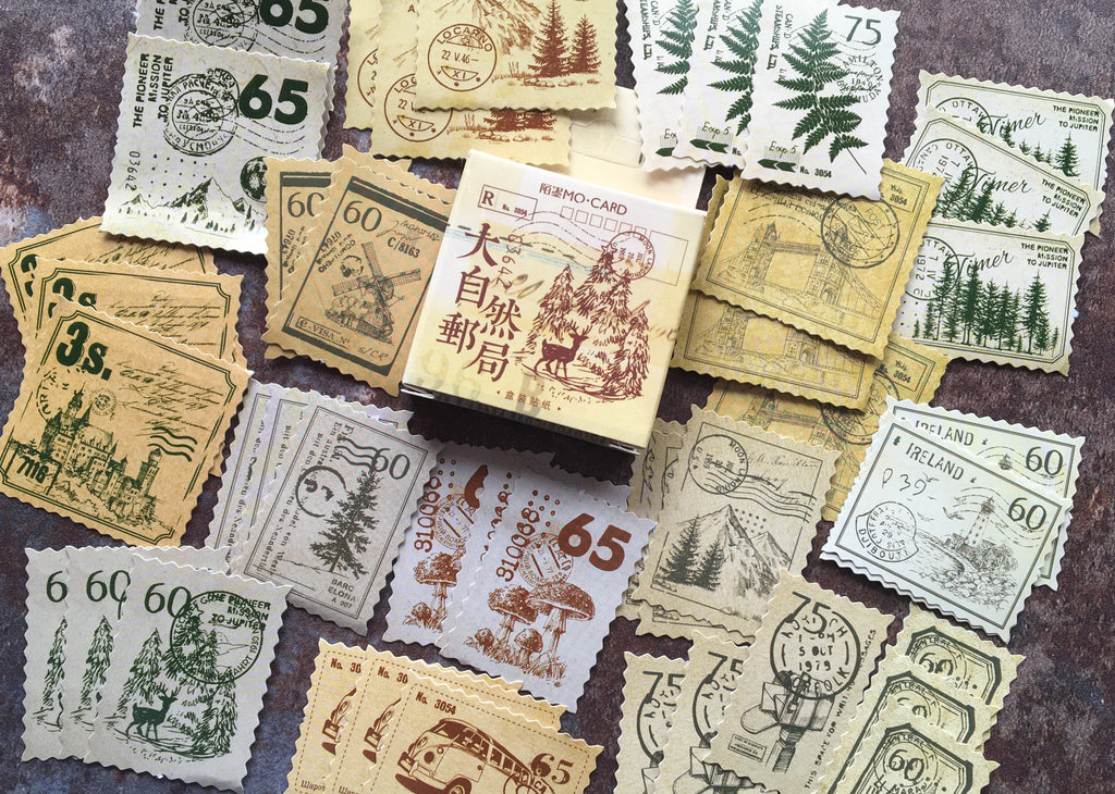 vintage stamps journal stickers