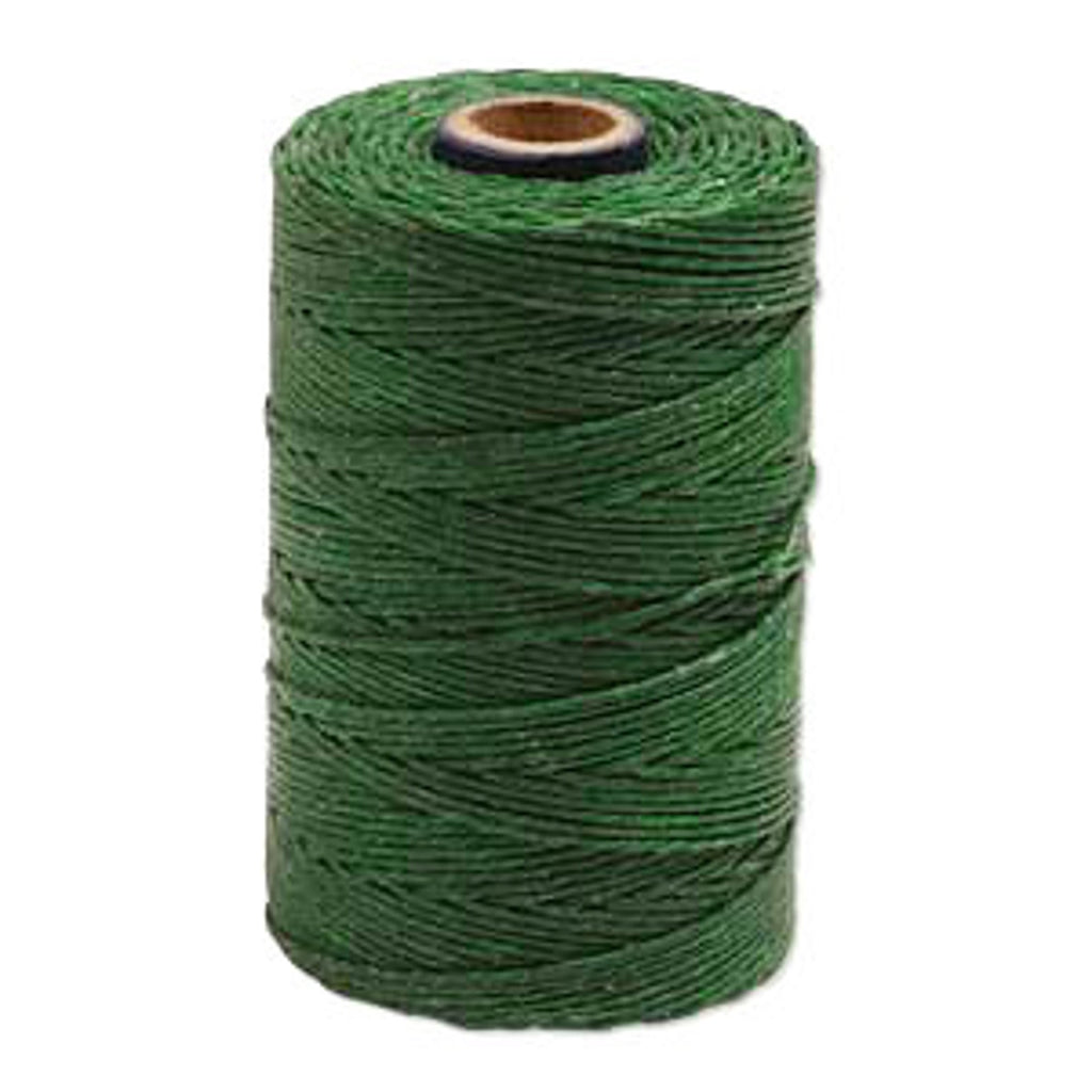4-ply Irish waxed linen cord GREEN