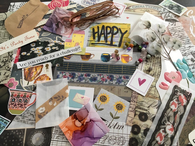 Scrapbooking & mixed media collage making mystery grab bag