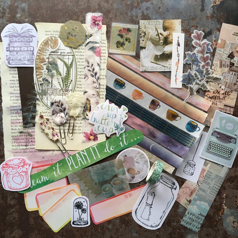 Scrapbooking & mixed media collage making mystery grab bag