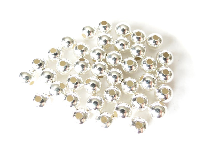 6mm seamless sterling silver beads for bracelet and necklace making