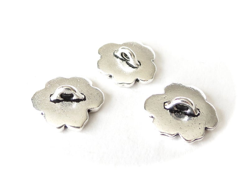 Apple Blossom button by TierraCast in antique silver finish