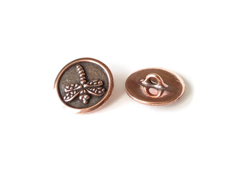 TierraCast dragonfly button in copper finish