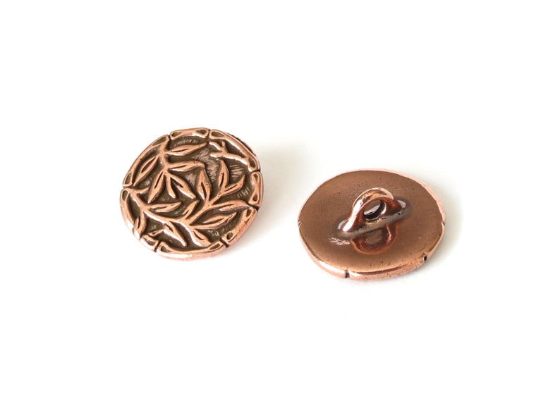 Copper colour shank button with bamboo detail by TierraCast