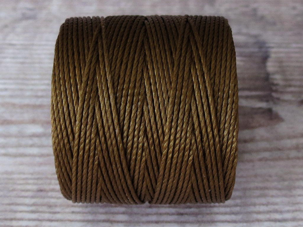 antique gold s-lon bead cord 0.5mm for beading and macrame