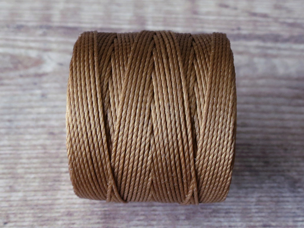 Dark Tan s-lon bead cord for beading and macrame jewellery, 0.5mm