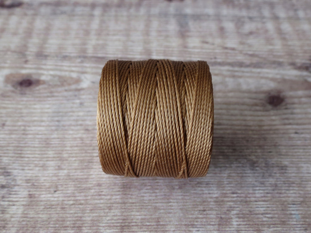 Dark tan tex 210 nylon cord for bead stringing and bead crochet, 0.5mm
