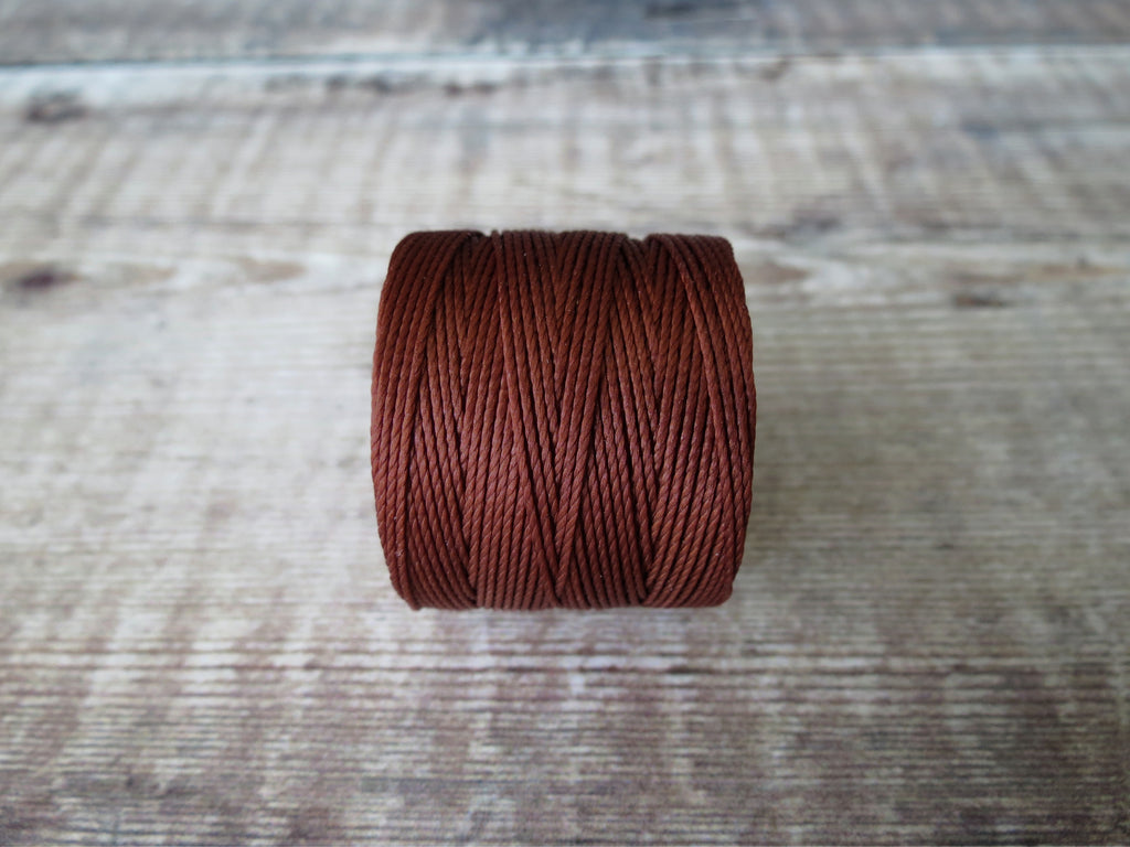 Sienna red brown nylon cord for bead bracelets and necklaces, 0.5mm