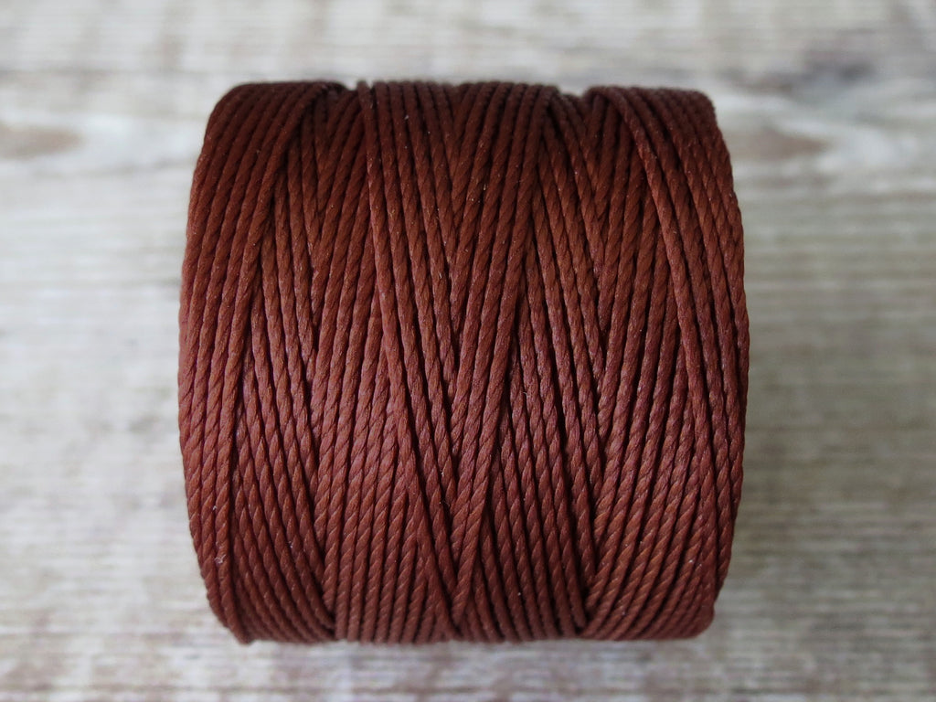 SIENNA red s-lon bead cord for jewellery making and crafting, 0.5mm